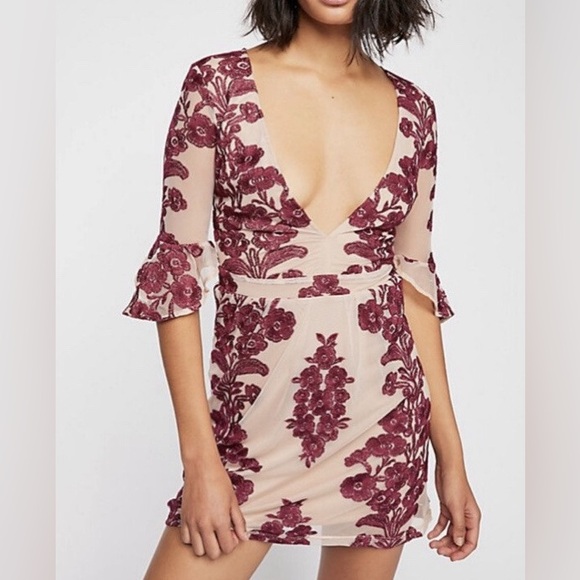 For Love And Lemons Dresses & Skirts - For Love & Lemons Temecula Embroidered Mesh V Neck Mini Dress $248 XS